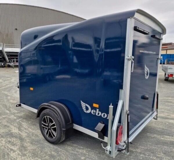 0100.jpg Blauwe Debon Cargo 1300 Pullman-aanhanger met vering en zijdeur