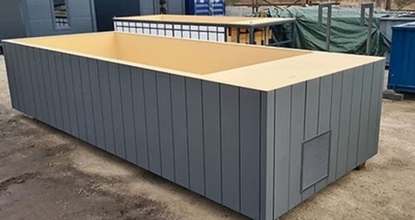 Constructieve polypropyleen container – ideaal voor zwembaden, 6,5 x 2,6 m